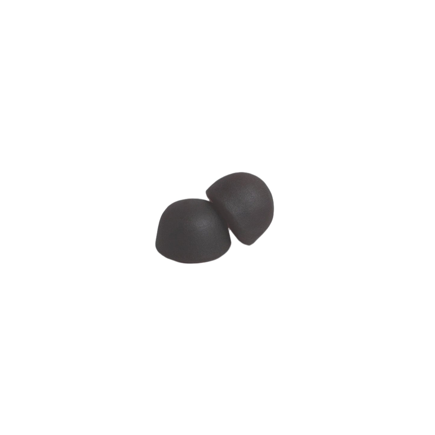 Two gray gummies on a light gray background