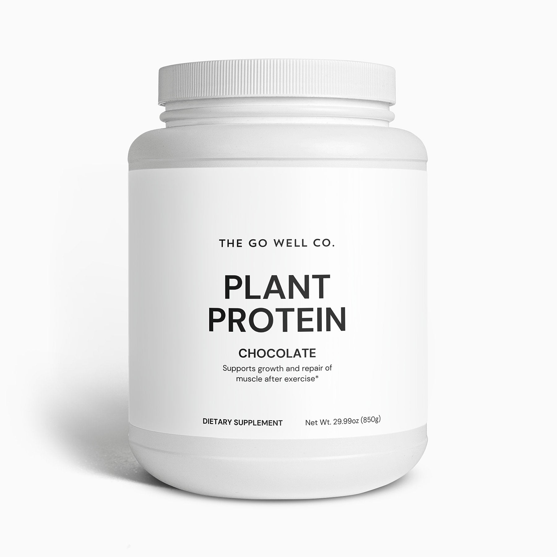 Vegan Plant Protein Powder (Chocolate) 30 oz/850 g - The Go Well Co.