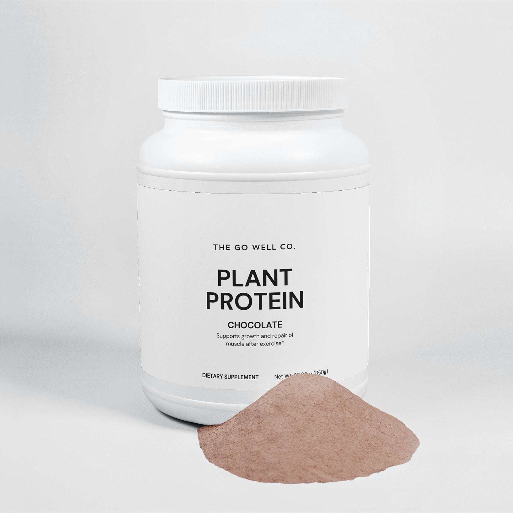 Vegan Plant Protein Powder (Chocolate) 30 oz/850 g - The Go Well Co.