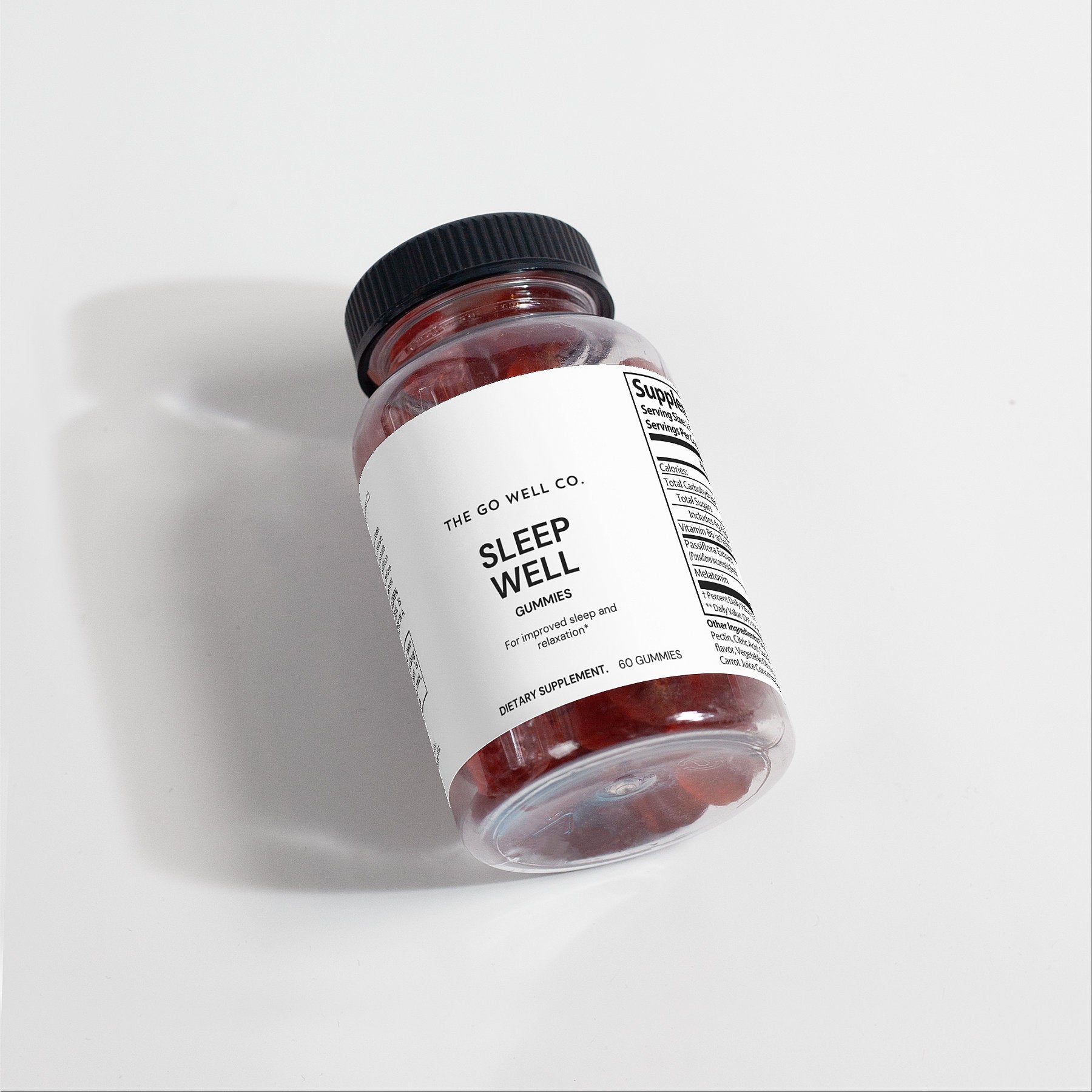 Sleep Well Gummies (Adult) Passionfruit Flavor Qty 60 - The Go Well Co.