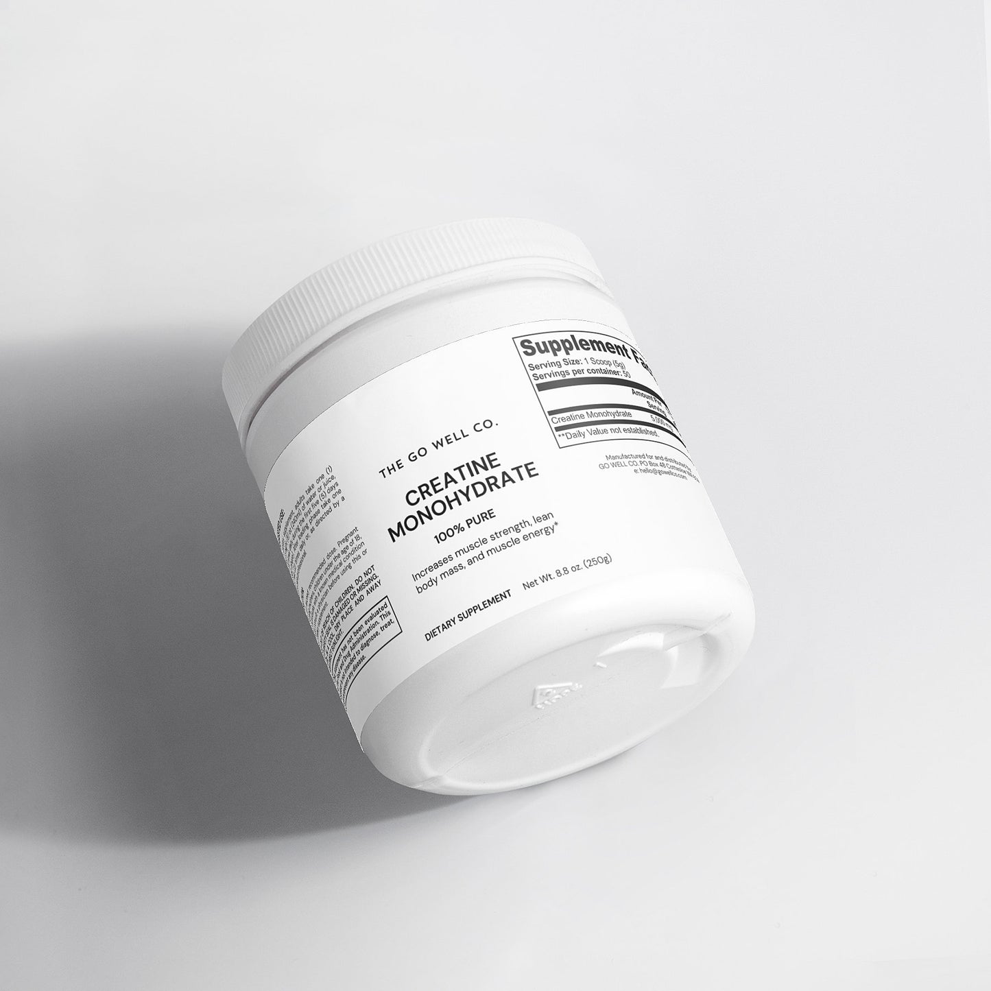 Creatine Monohydrate Powder 0.55lb (250g) - The Go Well Co.