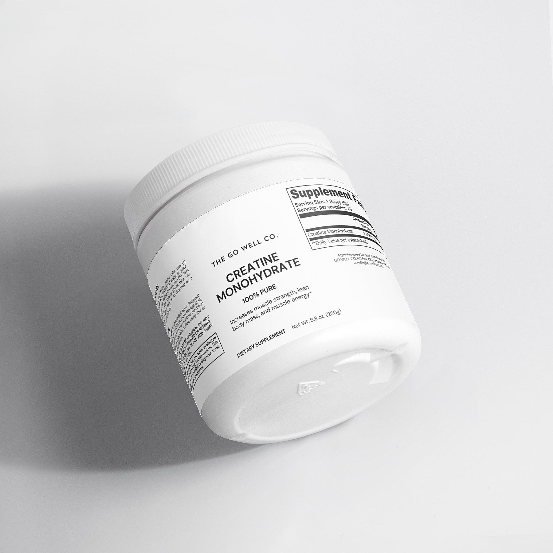 Creatine Monohydrate Powder 0.55lb (250g) - The Go Well Co.