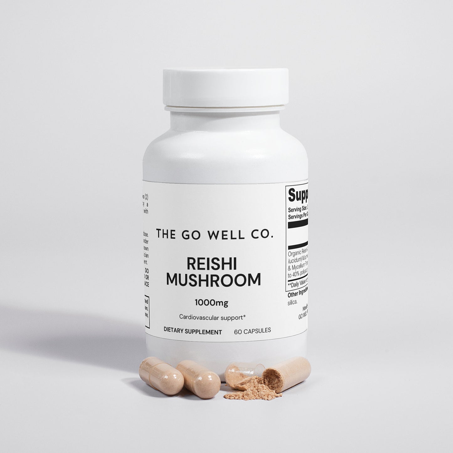 Reishi Mushroom 1000mg Qty 60 Caps - The Go Well Co.