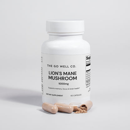 Lion's Mane Mushroom 1000mg Qty 60 Caps - The Go Well Co.