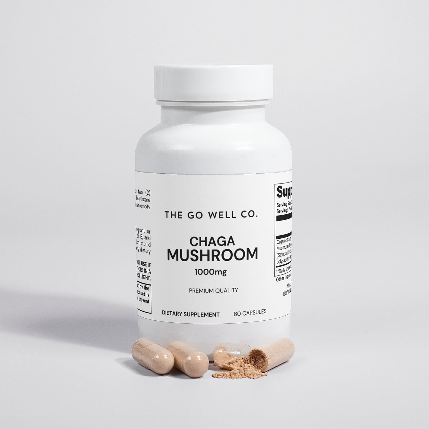 Chaga Mushroom 1000mg Qty 60 Caps - The Go Well Co.