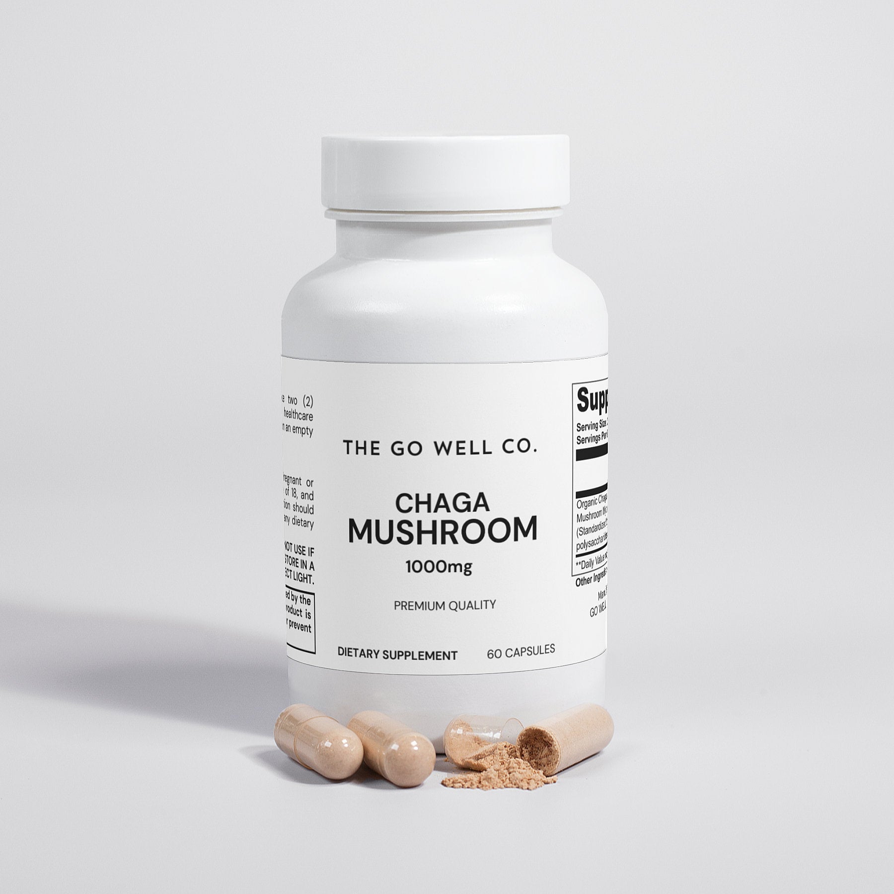 Chaga Mushroom 1000mg Qty 60 Caps - The Go Well Co.