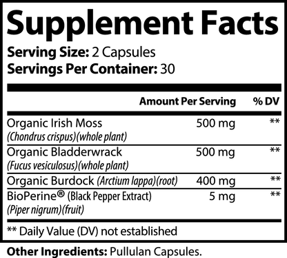 Sea Moss with Burdock Root Qty 60 - The Go Well Co.