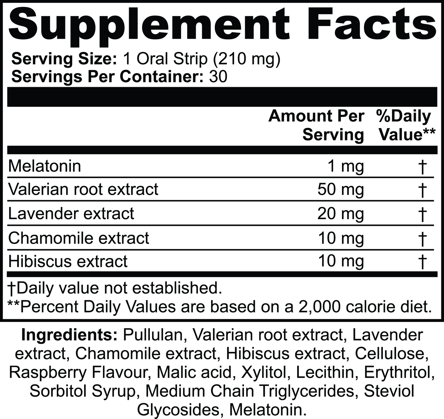 Sleep Strips With Valerian & Chammomile Extract Qty 30 - The Go Well Co.