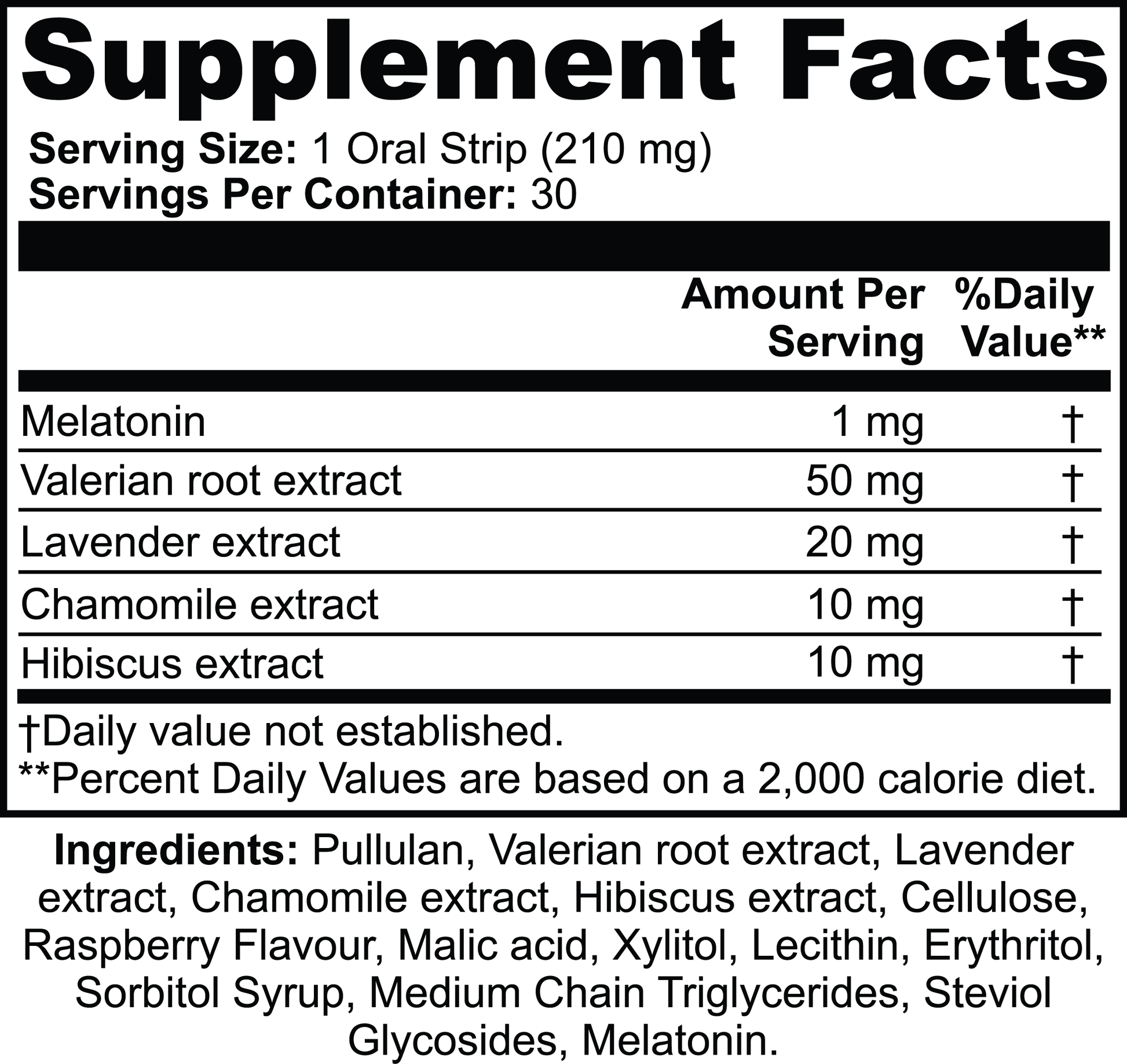 Sleep Strips With Valerian & Chammomile Extract Qty 30 - The Go Well Co.