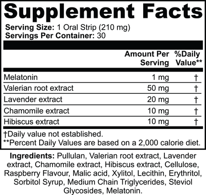 Sleep Strips With Valerian & Chammomile Extract Qty 30 - The Go Well Co.