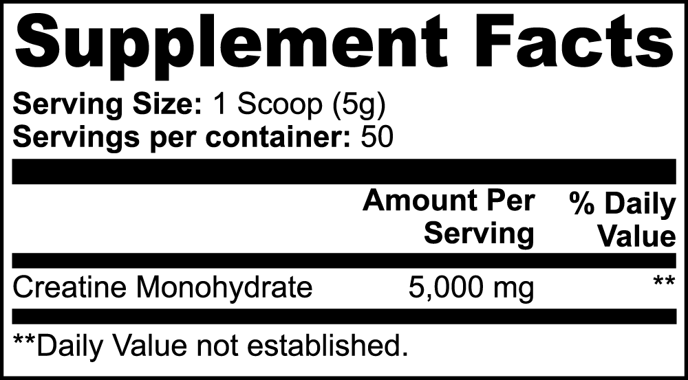 Creatine Monohydrate Powder 0.55lb (250g) - The Go Well Co.