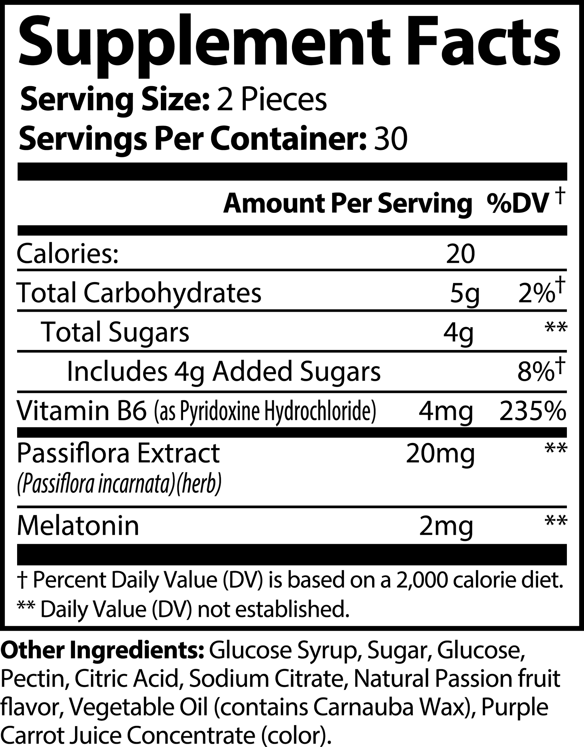 Sleep Well Gummies (Adult) Passionfruit Flavor Qty 60 - The Go Well Co.