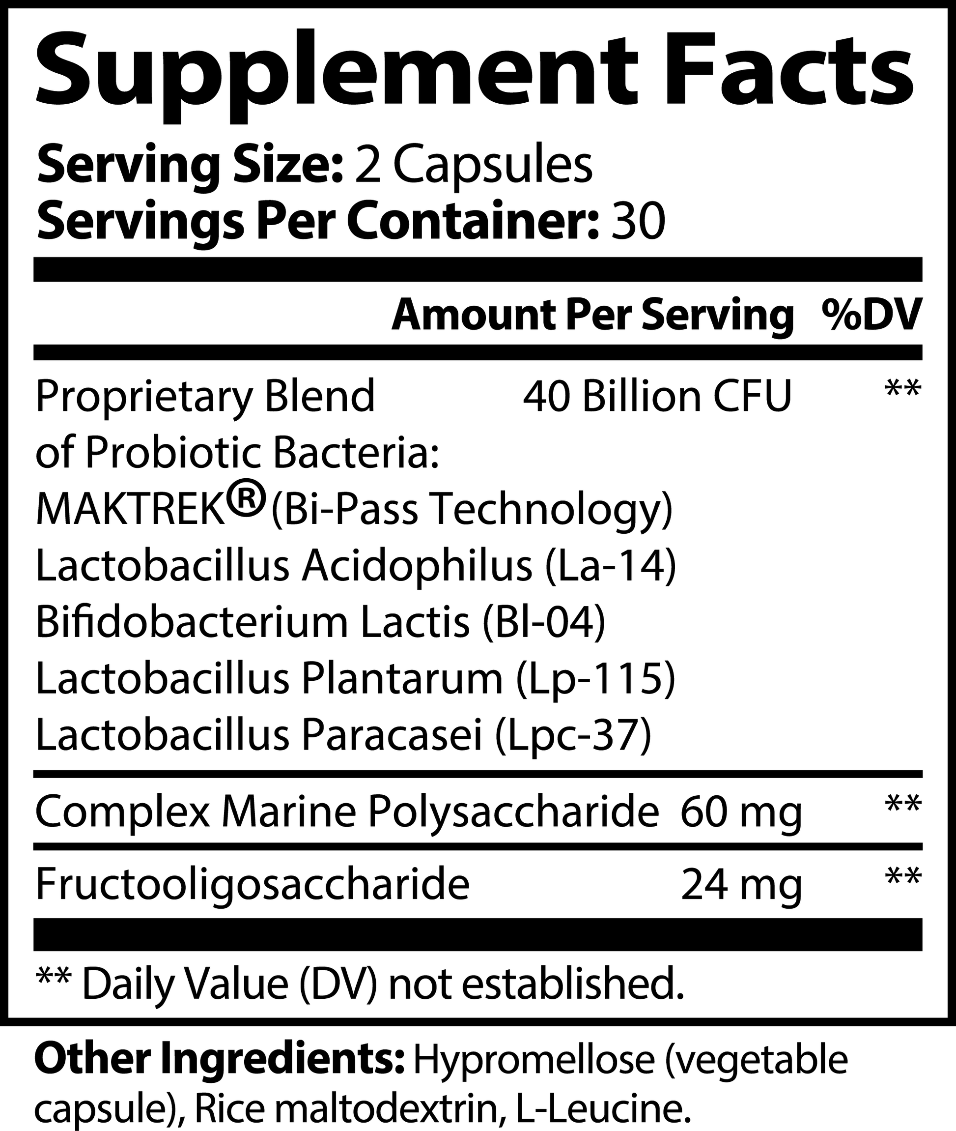 Probiotic 40 Billion CFU & Prebiotics Qty 60 Caps - The Go Well Co.