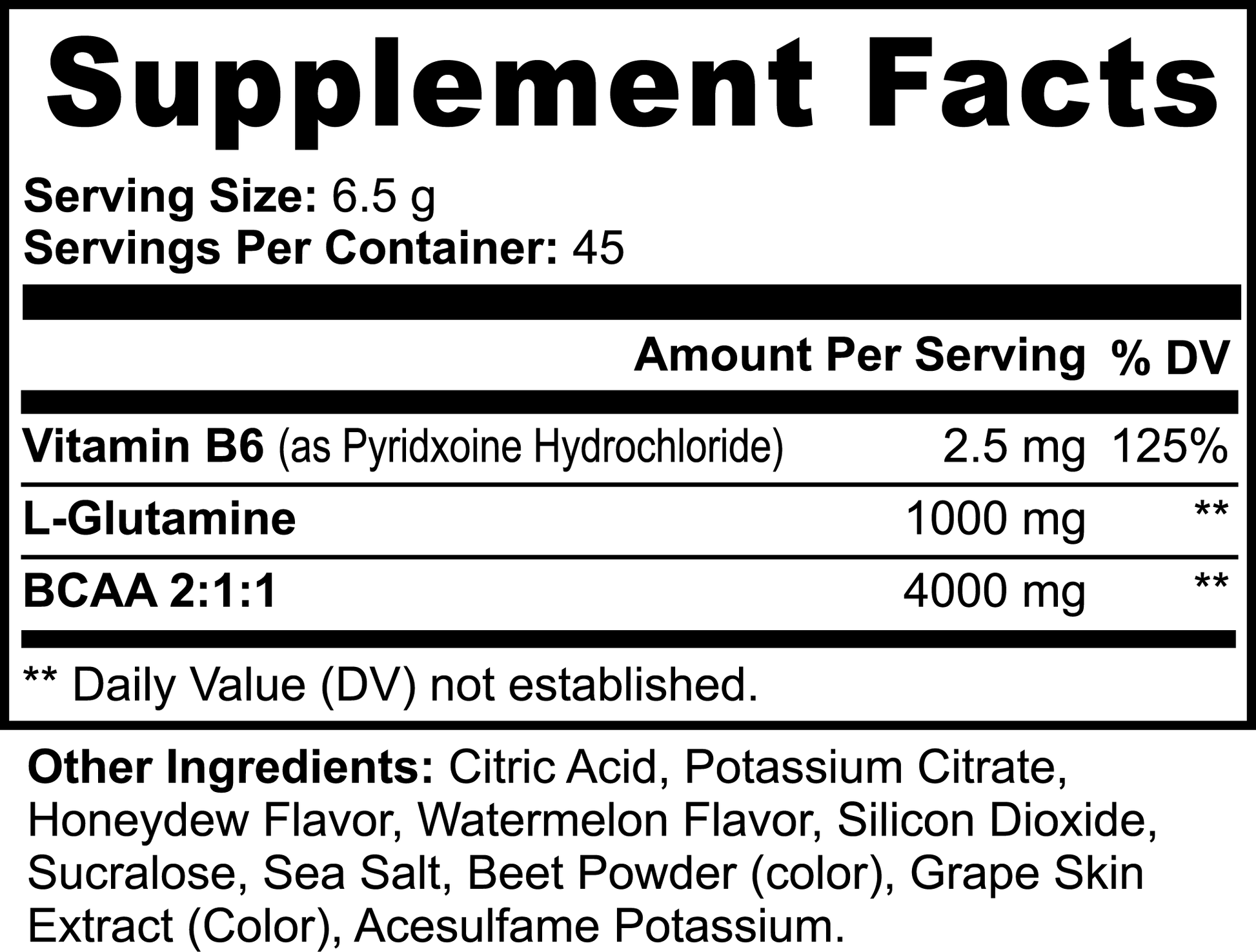 BCAA Post Workout Powder (Honeydew/Watermelon) 0.64lb (292g) - The Go Well Co.
