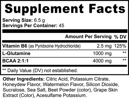 BCAA Post Workout Powder (Honeydew/Watermelon) 0.64lb (292g) - The Go Well Co.