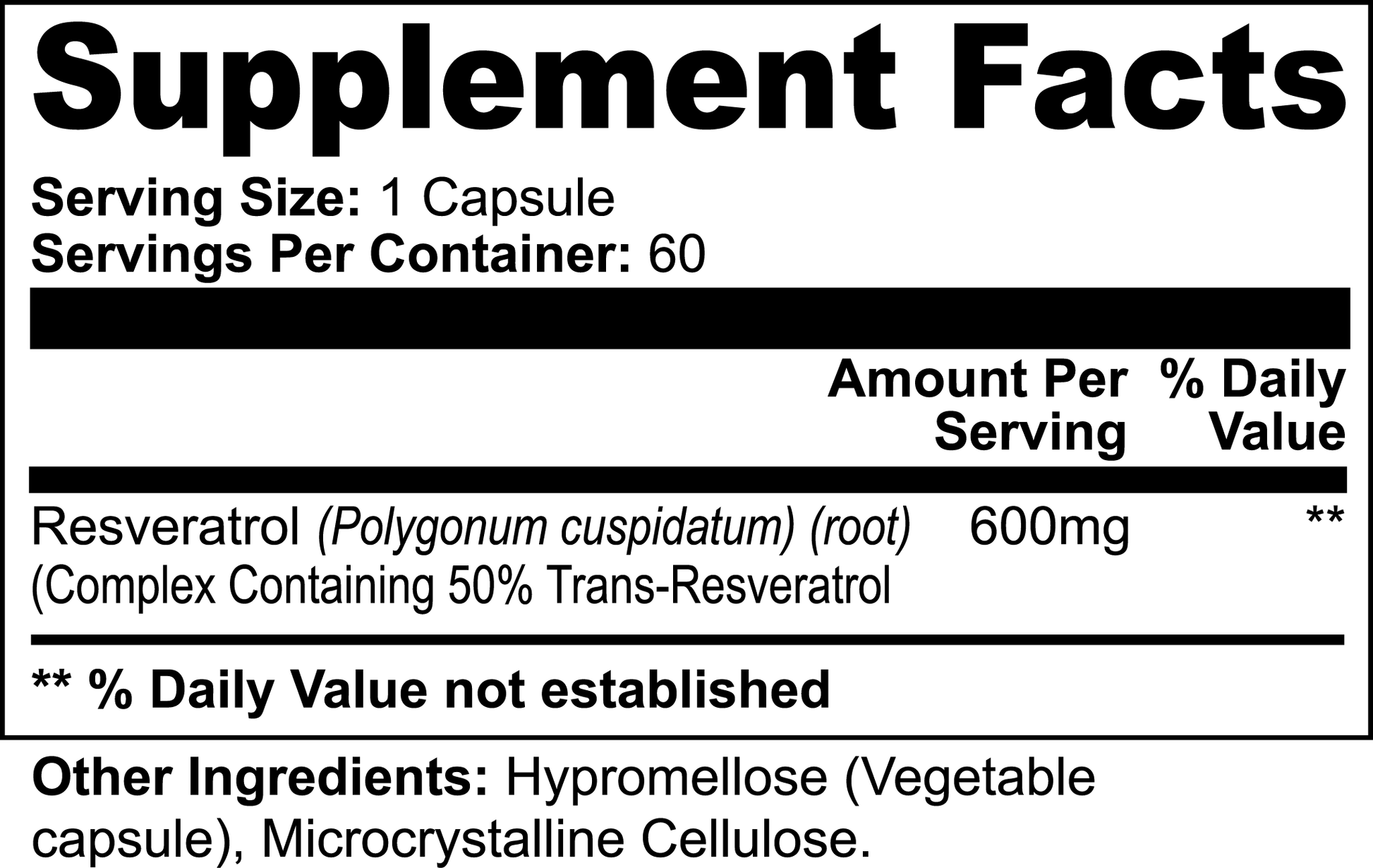 Resveratrol Qty 60 Caps - The Go Well Co.
