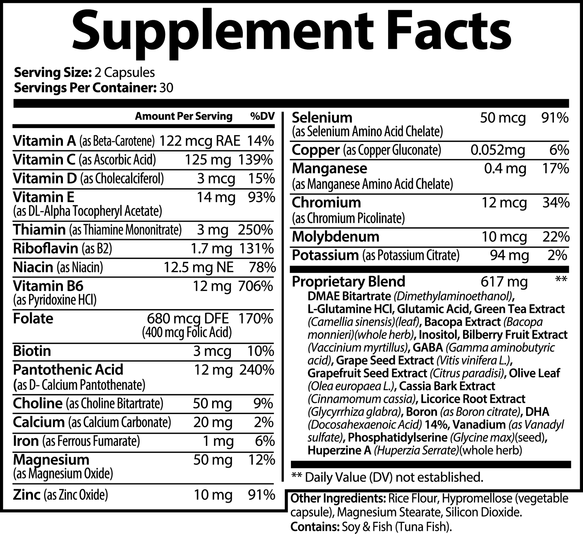 Brain & Focus Formula Qty 60 Caps - The Go Well Co.
