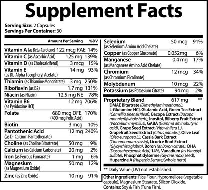 Brain & Focus Formula Qty 60 Caps - The Go Well Co.