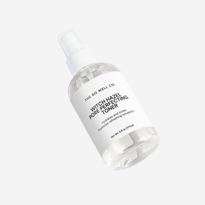 Bottle of The Go Well Co. Witch Hazel Pore Perfecting Toner on a white background