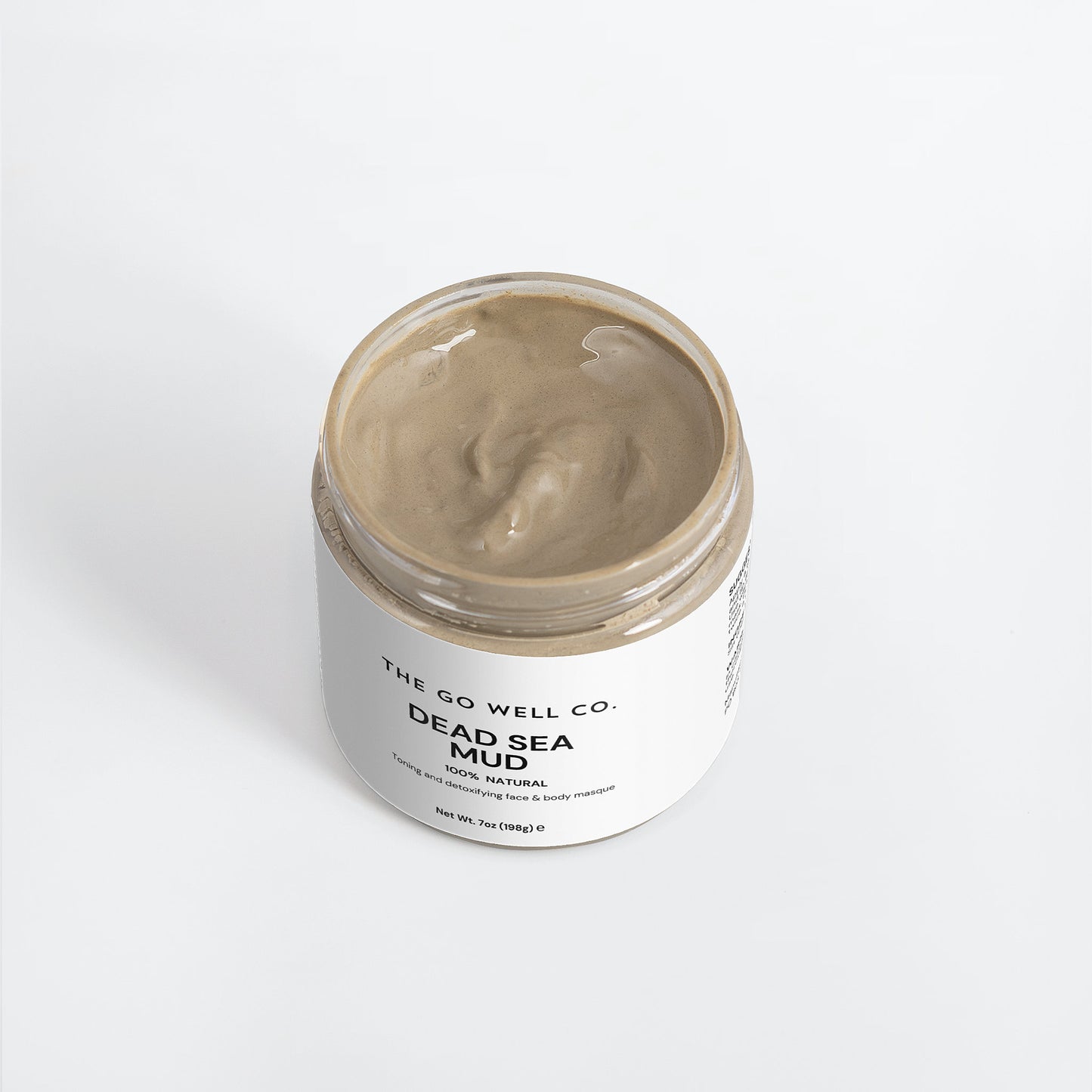 Jar of Dead Sea Mud from The Go Well Co. on a white background