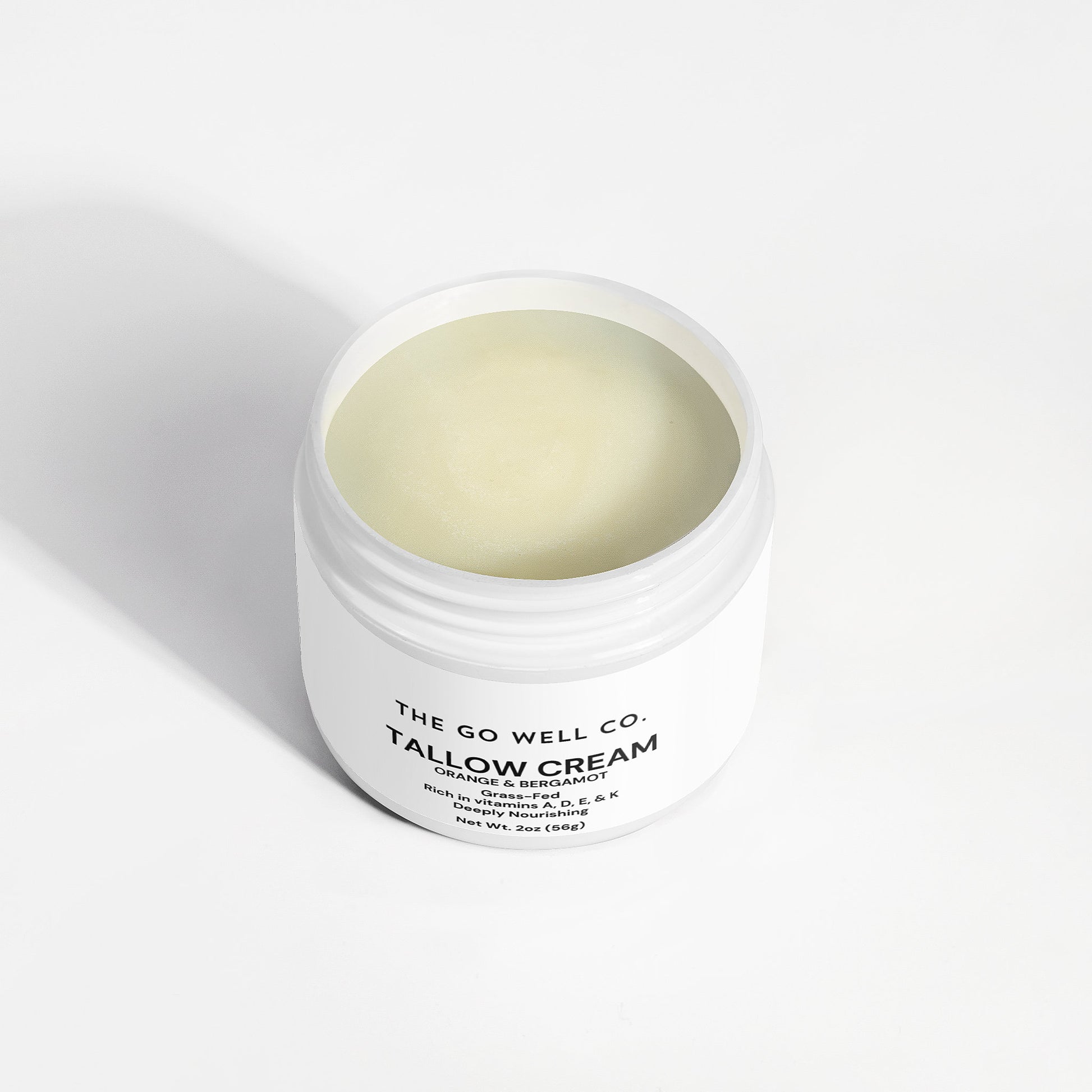 Jar of Tallow Cream from The Go Well Co. on a white background