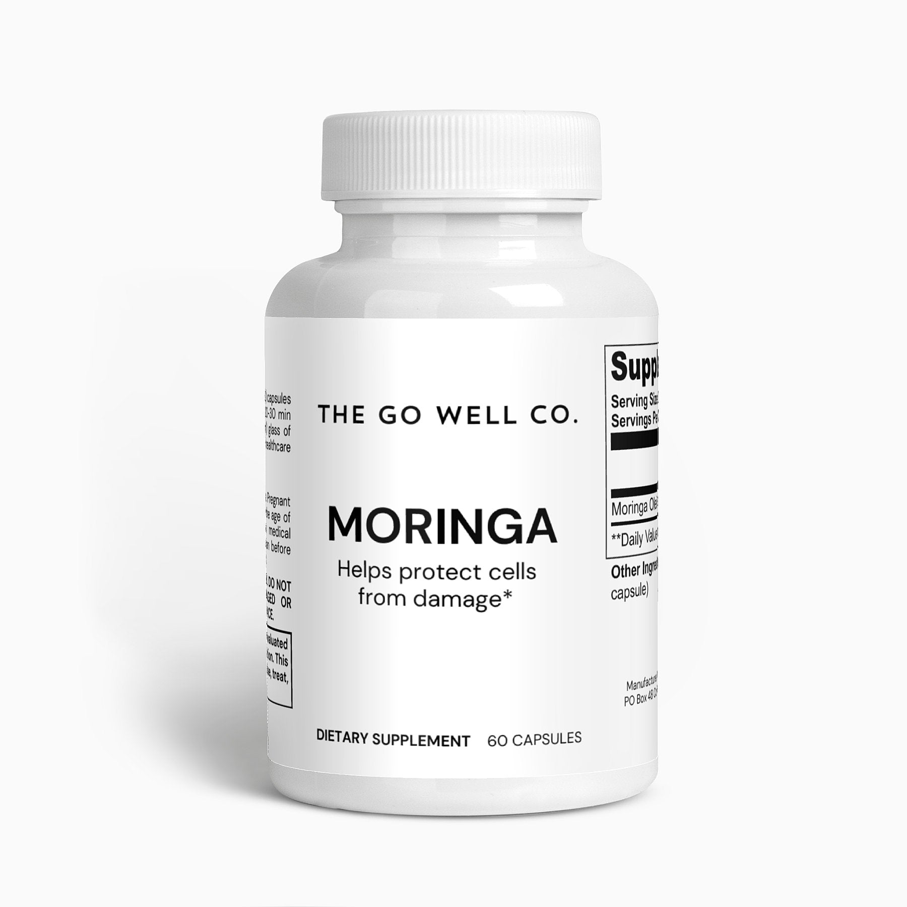 Moringa Capsules in a bottle