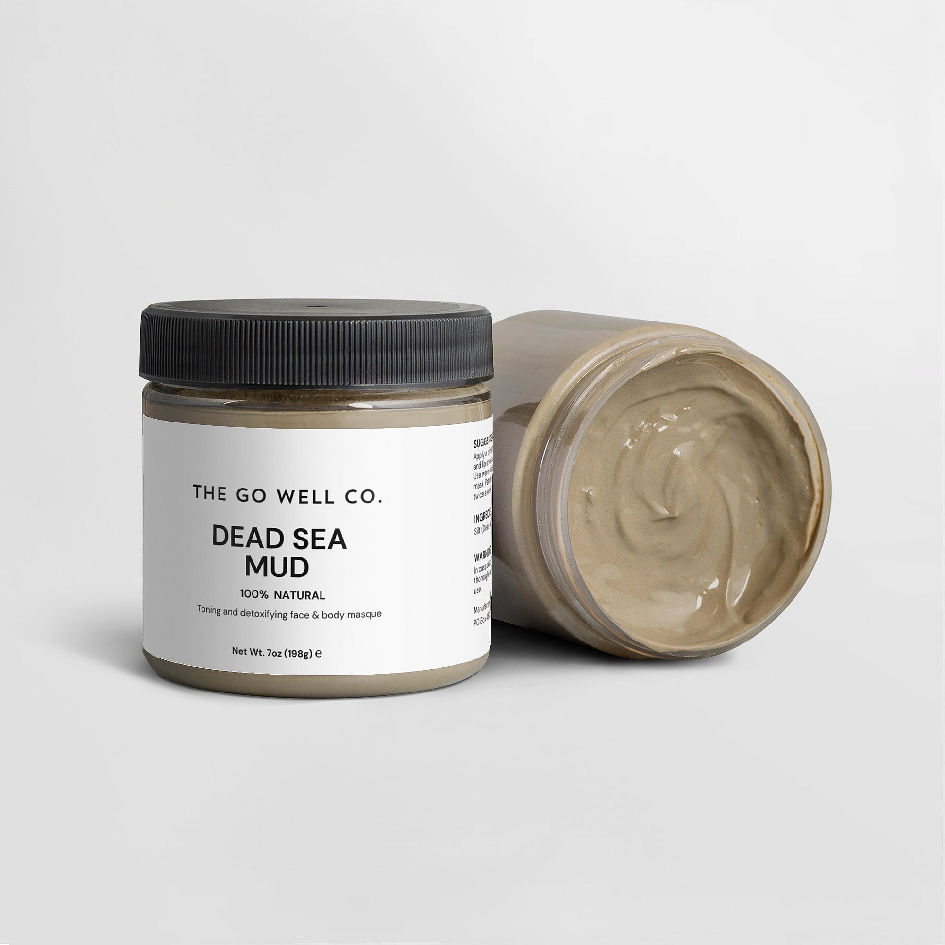 Jar of Dead Sea Mud from The Go Well Co. on a white background