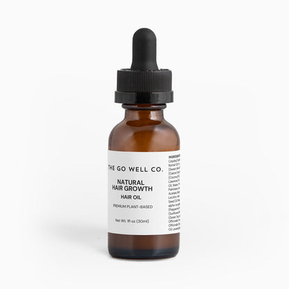 100% Natural Hair Growth Oil 1 fl oz - The Go Well Co.
