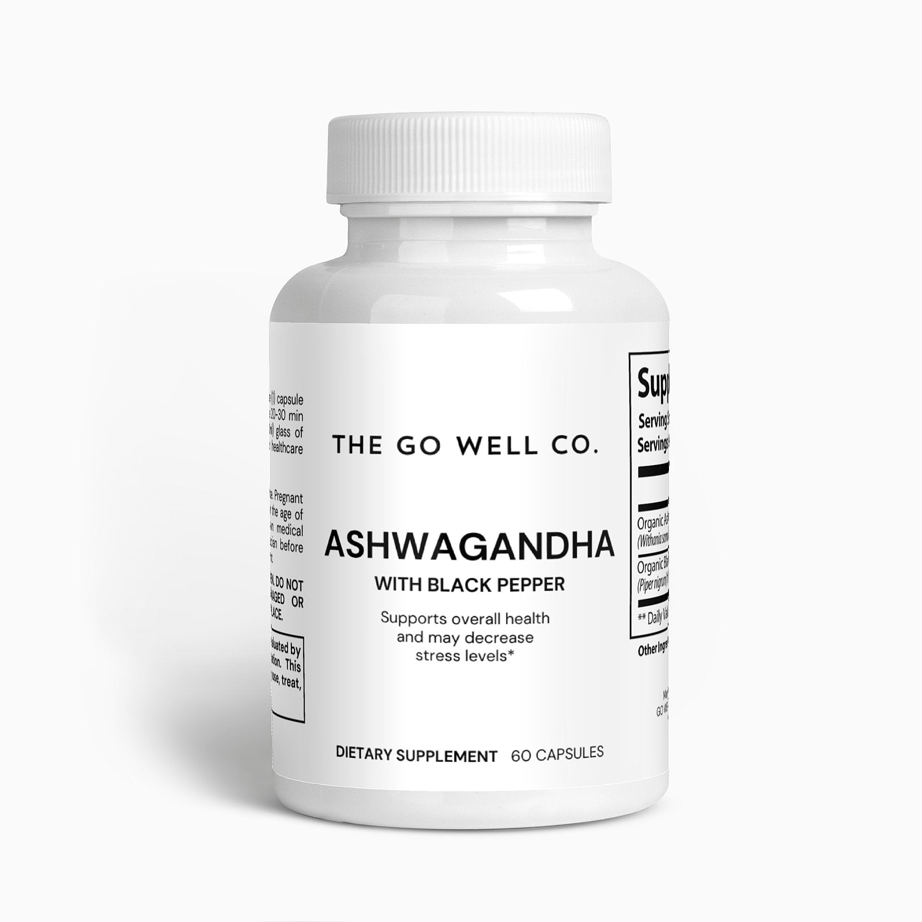 Organic Ashwagandha Qty 60 Caps - The Go Well Co.
