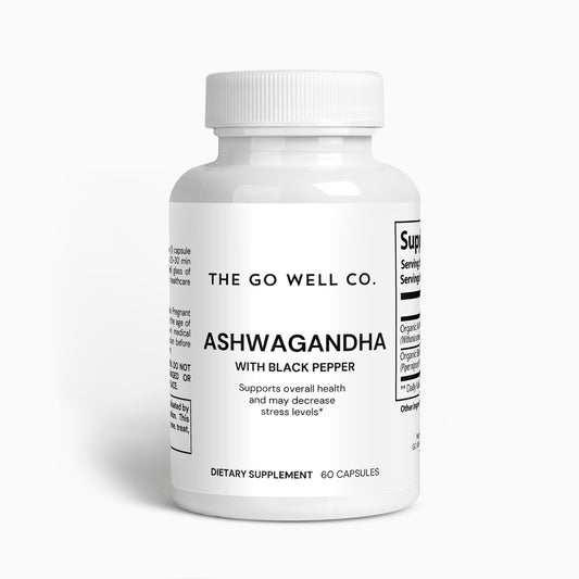 Organic Ashwagandha Qty 60 Caps - The Go Well Co.