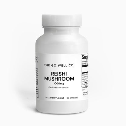 Organic Reishi Mushroom 1000mg Qty 60 Caps - The Go Well Co.