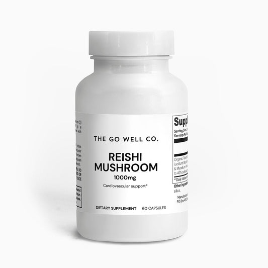 Organic Reishi Mushroom 1000mg Qty 60 Caps - The Go Well Co.