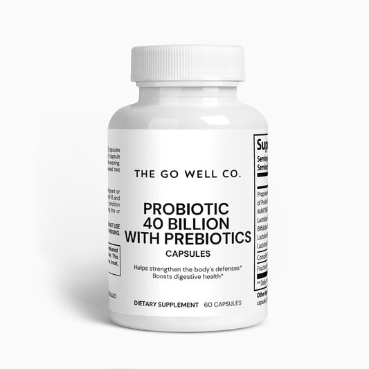 Probiotic 40 Billion CFU & Prebiotics Qty 60 Caps - The Go Well Co.
