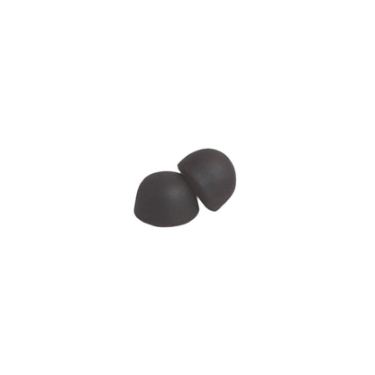 Two gray gummies on a light gray background
